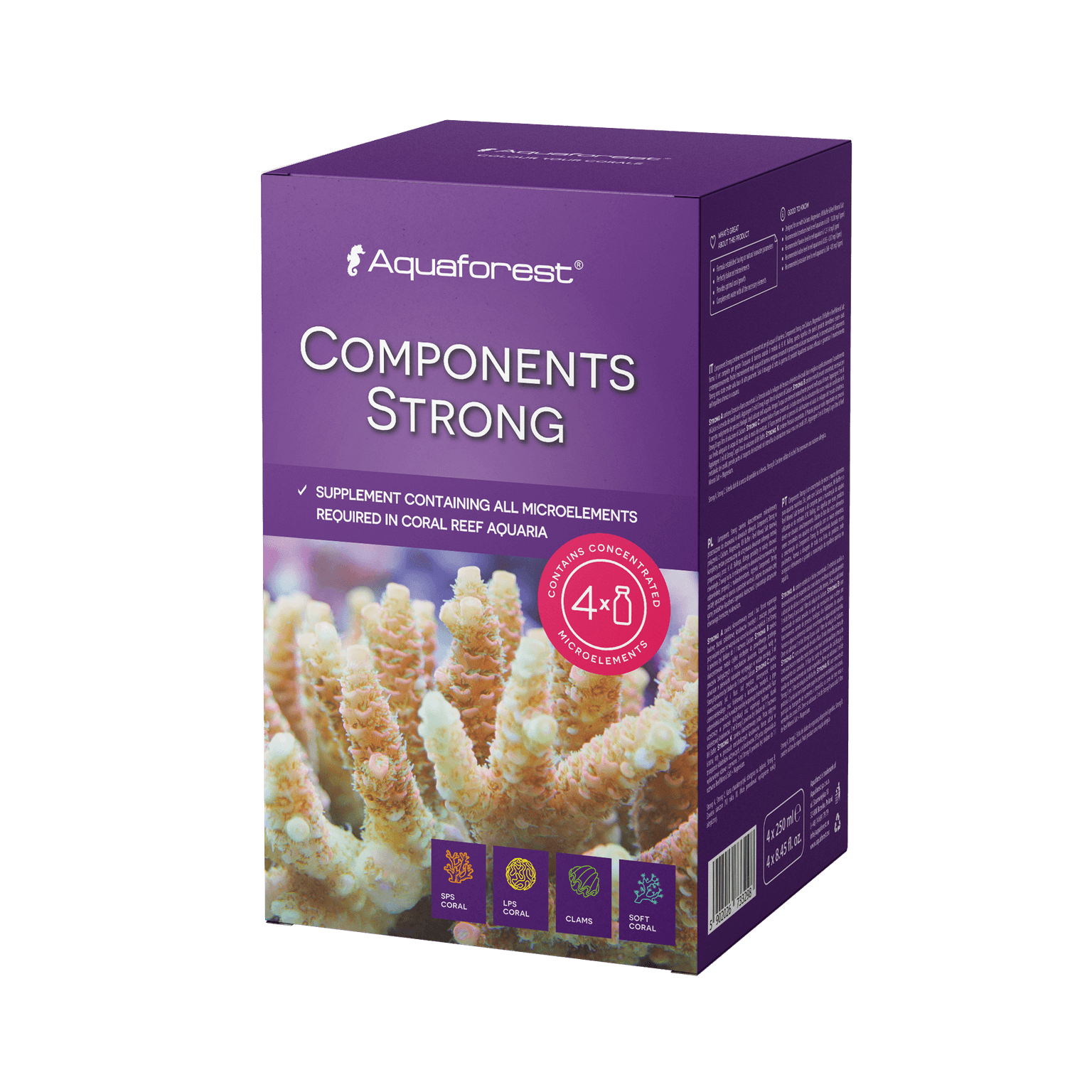 Aquaforest Components Strong 4 X 250 ML Aquamarine Aquaristic aquaforest-components-strong-4-x-250-ml-aquamarine-aquaristic