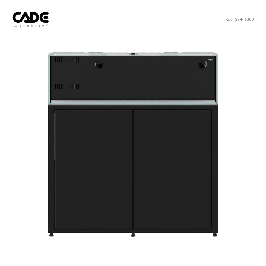 CADE Reef Frag S3/F 1200 shallow coral frag tank with 1200mm glass display, cabinet, and integrated sump system