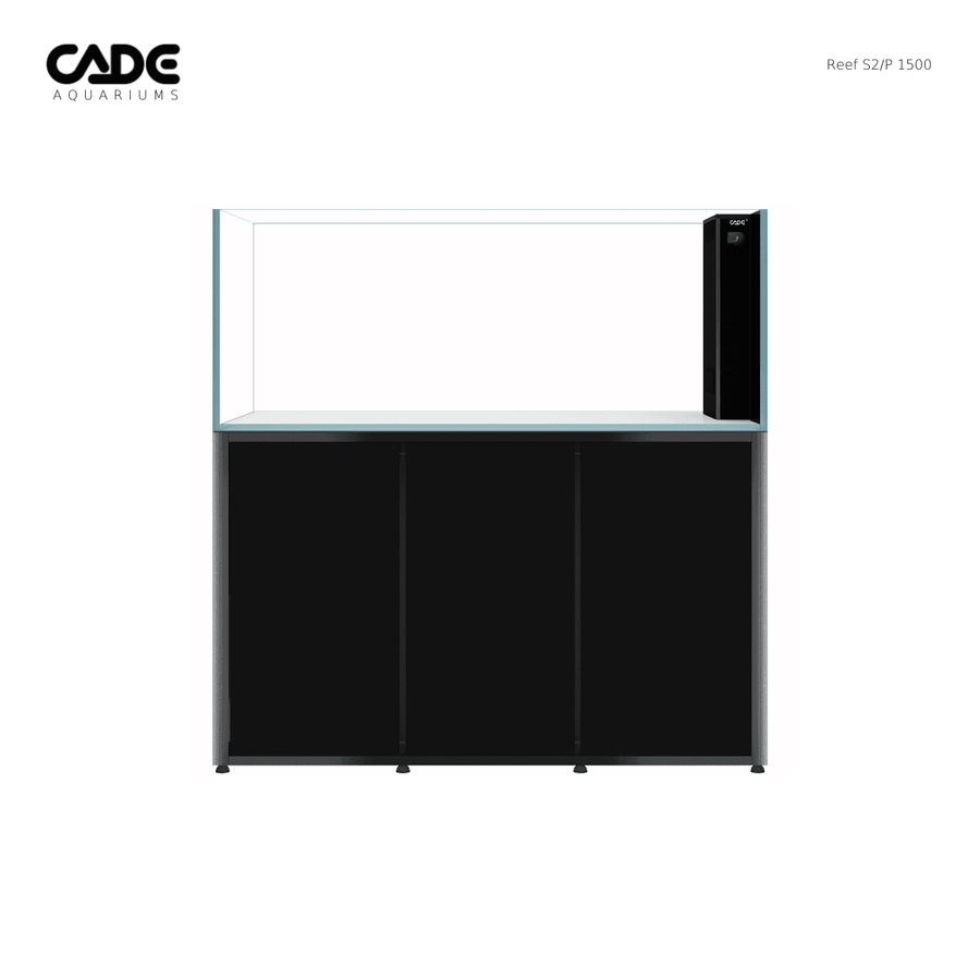 CADE Reef Peninsula S2/P 1500 reef aquarium with 1500mm peninsula layout, three-sided viewing, cabinet, and sump filtration